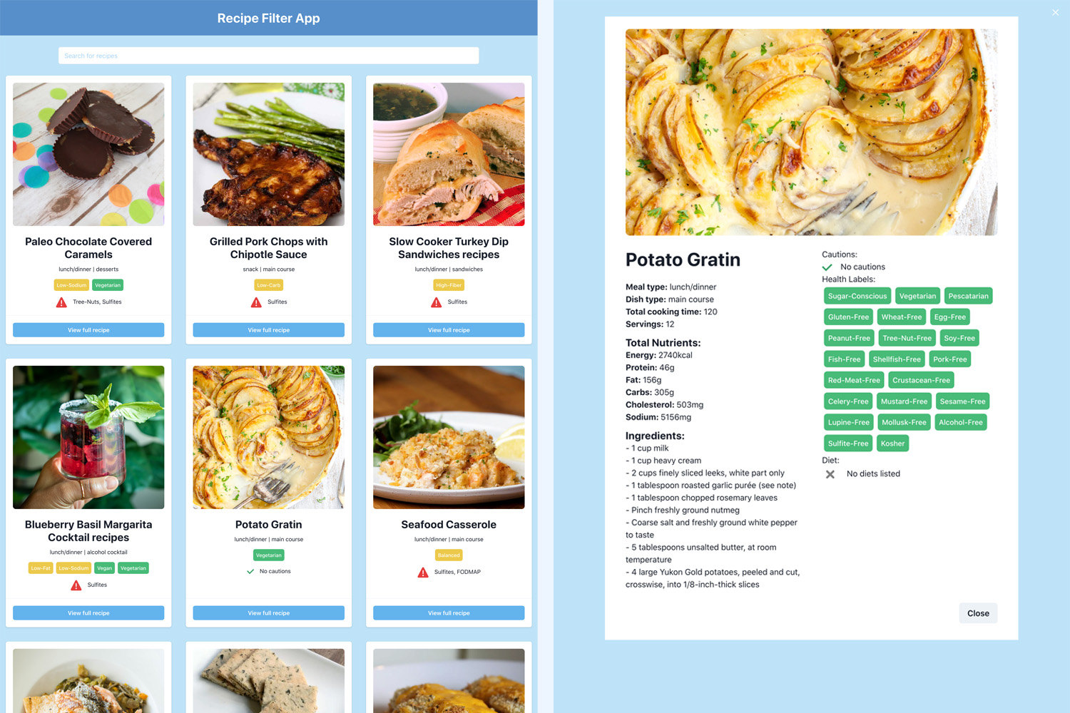 Recipe App React Project